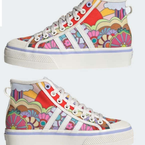 adidas Multicolor Graphic Platform Sneakers - Picture 3 of 11